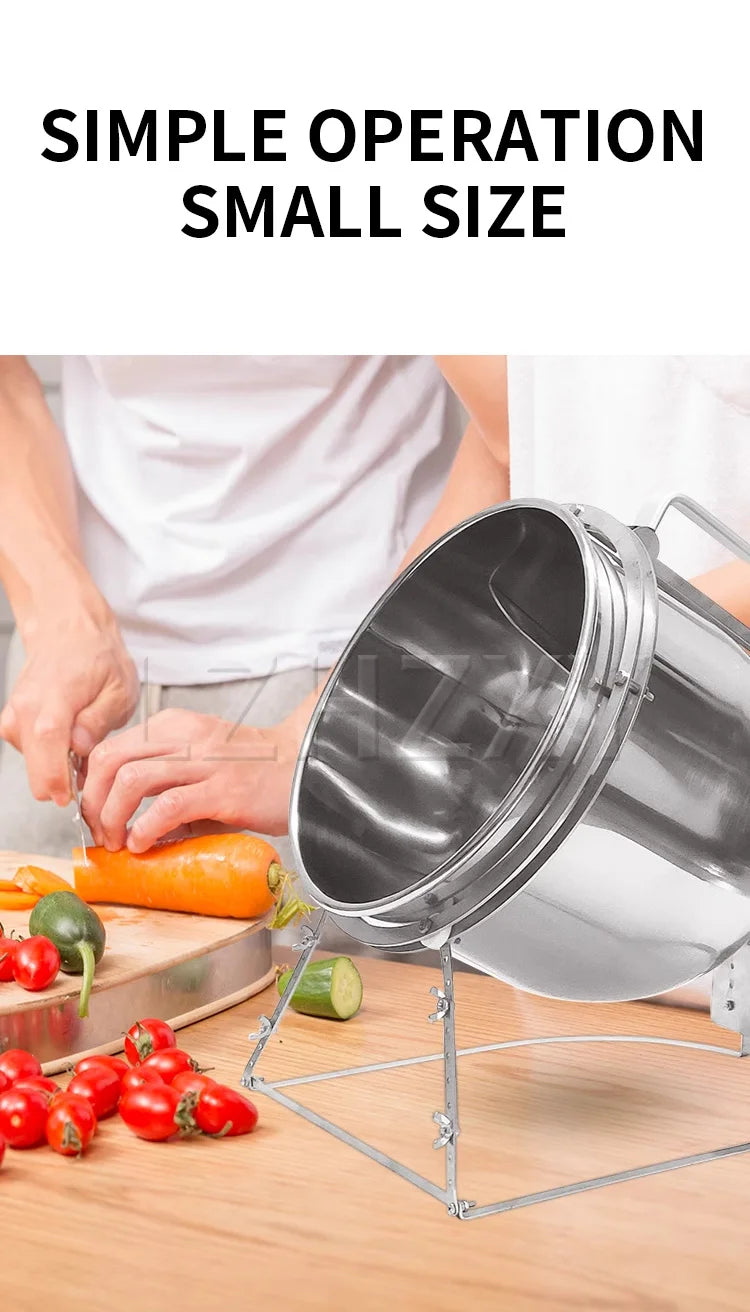 Stainless Steel Stir Fryer, Large Capacity Automatic Flipping and Cooking Machine, Home Outdoor Barbecue, Kitchen - Buy online at  Vibe In Cart.