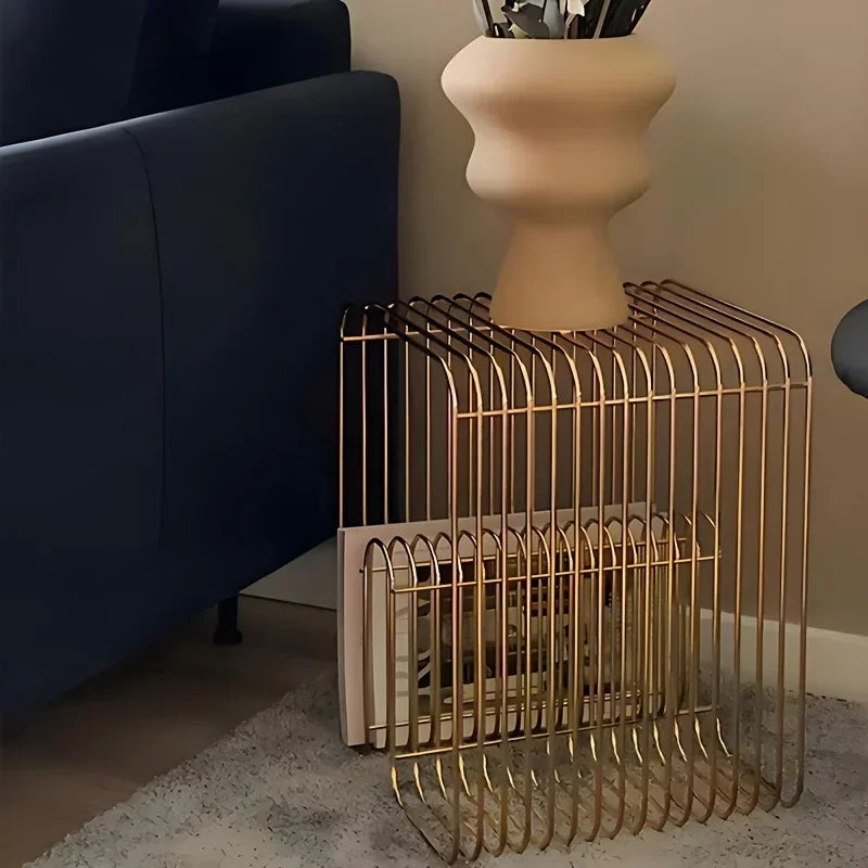 Modern Scandinavian Metal Coffee Table Living Room Furniture Sleek  Side Table Minimalist Storage for Magazines and Books - Buy online at  Vibe In Cart.