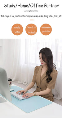 Gaming Mousepad Large White Leather Waterproof Non-Slip