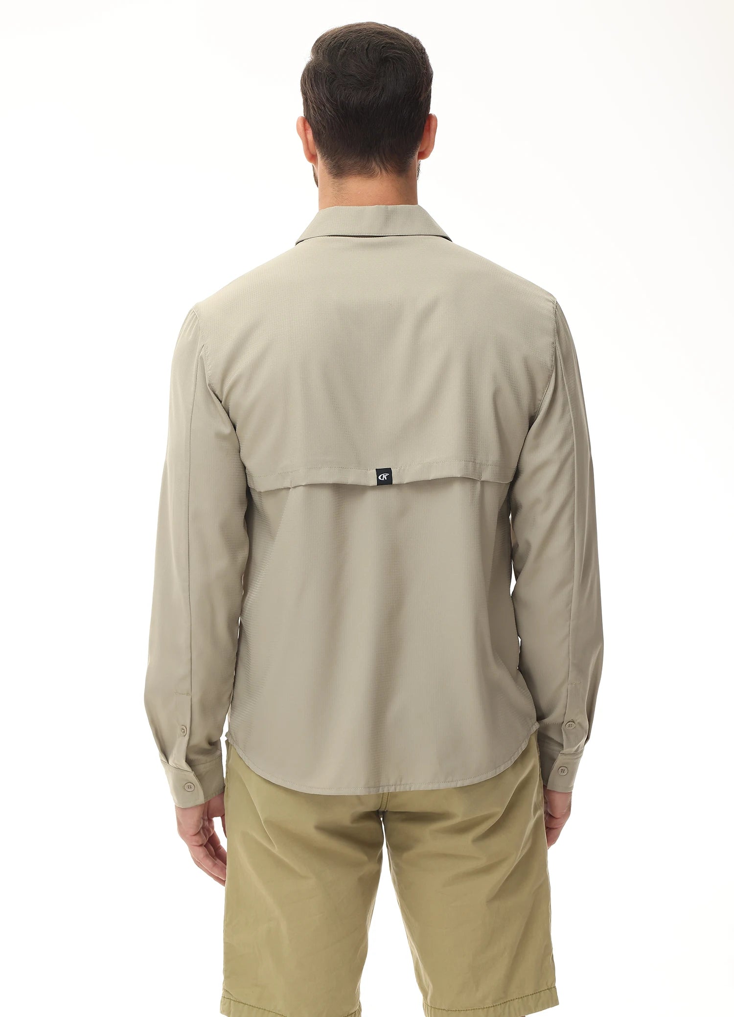 Men's Long Sleeve Casual Fishing Shirt With UPF 50+ Polyester Mesh Back