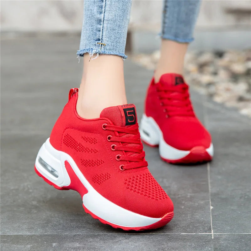 Women's Platform Mesh Breathable Sneakers Womens Spring New Casual Wedge Basket Shoes Tennis Female Thick Woman Summer Trainers - Buy online at  Vibe In Cart.