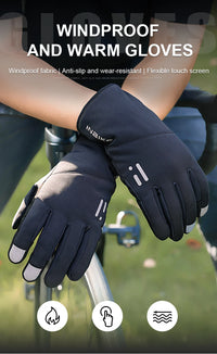 Winter Cycling Gloves For Men And Women Warm Fleece Waterproof Touchscreen