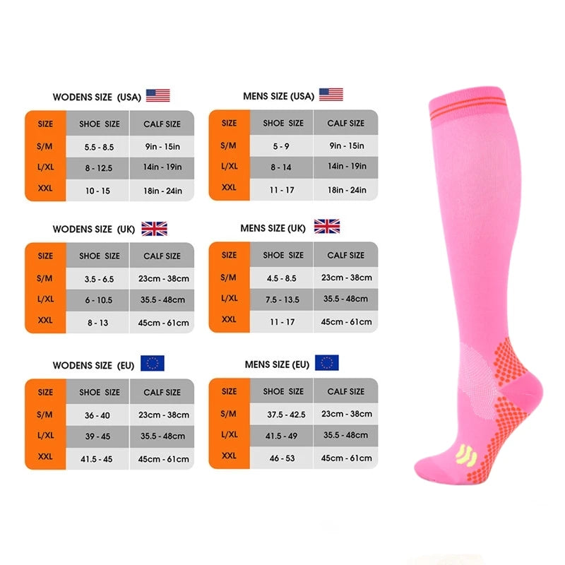 1/3 Pairs Dropship Compression Socks Varicose Veins 20-30 Mmhg Men Women Socks For Running Cycling,Football Soccer Stockings - Buy online at  Vibe In Cart.