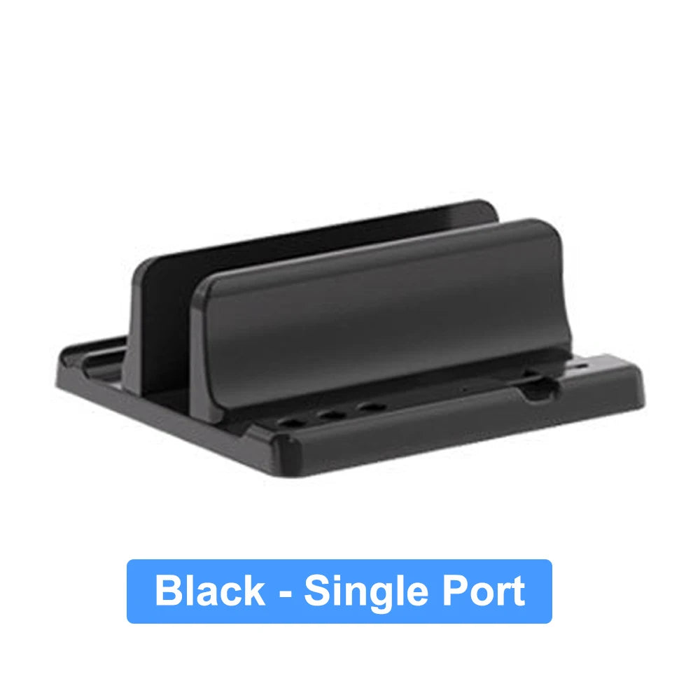 4in1 Adjustable Vertical Dual-Slot Laptop Stand in Abs Plastic