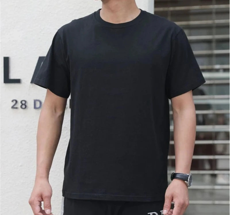 Men's t-shirts 2025 Summer Oversize Cotton T-Shirt Casual High Quality Short Sleeves Tee Shirt Men Basic Solid color Sports Tops - Buy online at  Vibe In Cart.