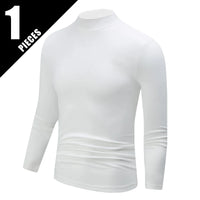 Men's Long-Sleeved Mock Neck Autumn Winter Casual Top