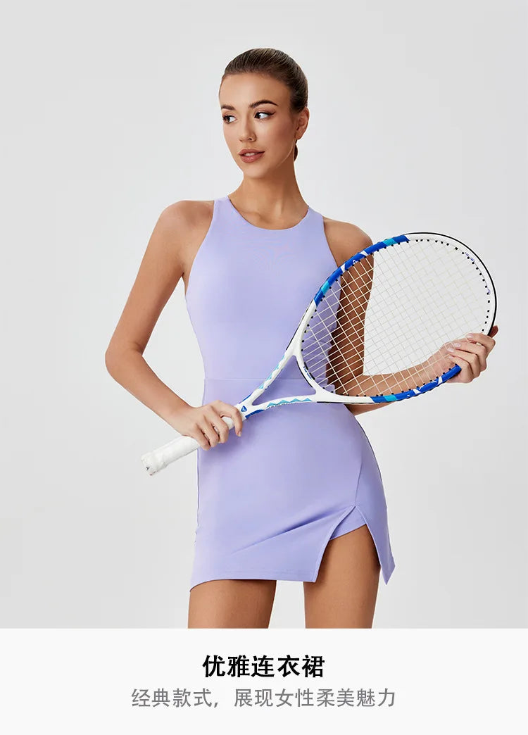 LEOSOXS Cross-Border New Quick-Dry Sexy Slit Sports Dress for Women, Backless Yoga Outfit, Outdoor Running Fitness Tennis Dress - Buy online at  Vibe In Cart.