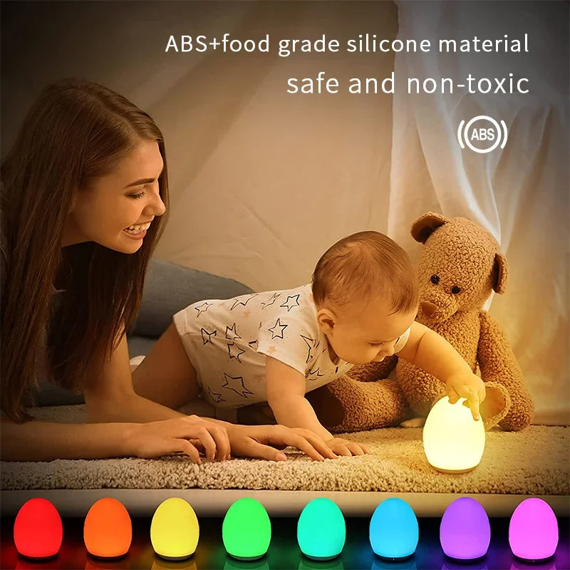 7 Color Changing Night Light RGB Remote Control Touch Dimmable Lamp Portable Table Bedside Lamps USB Rechargeable Night Lamp - Buy online at  Vibe In Cart.