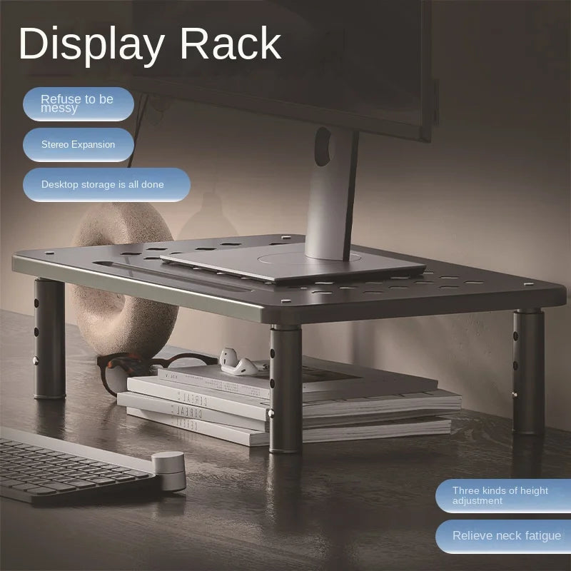 Adjustable Height Desk Monitor Stand for Laptops up to 20 Inches