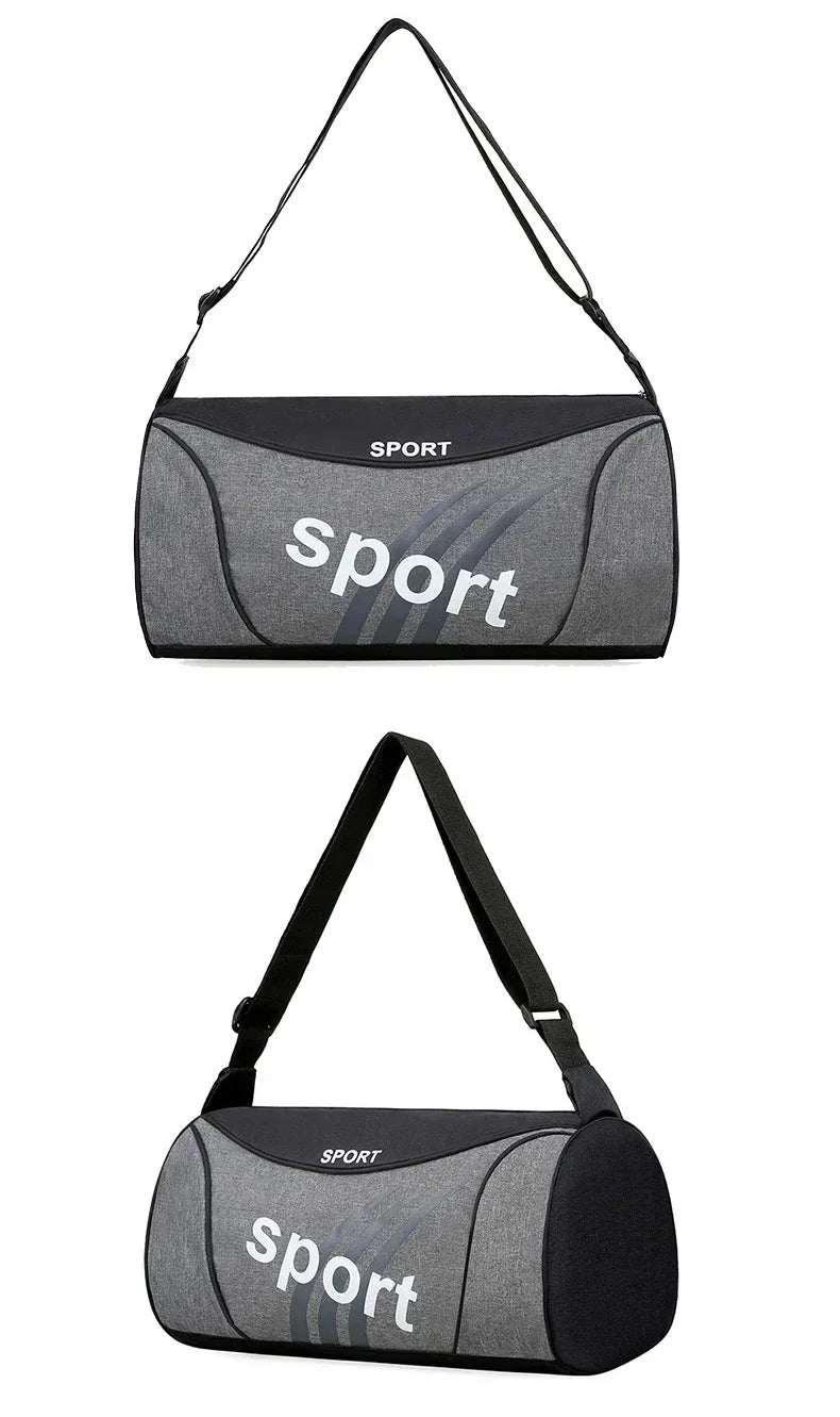 Unisex Nylon Bucket Gym Bag with Shoulder Strap for Travel