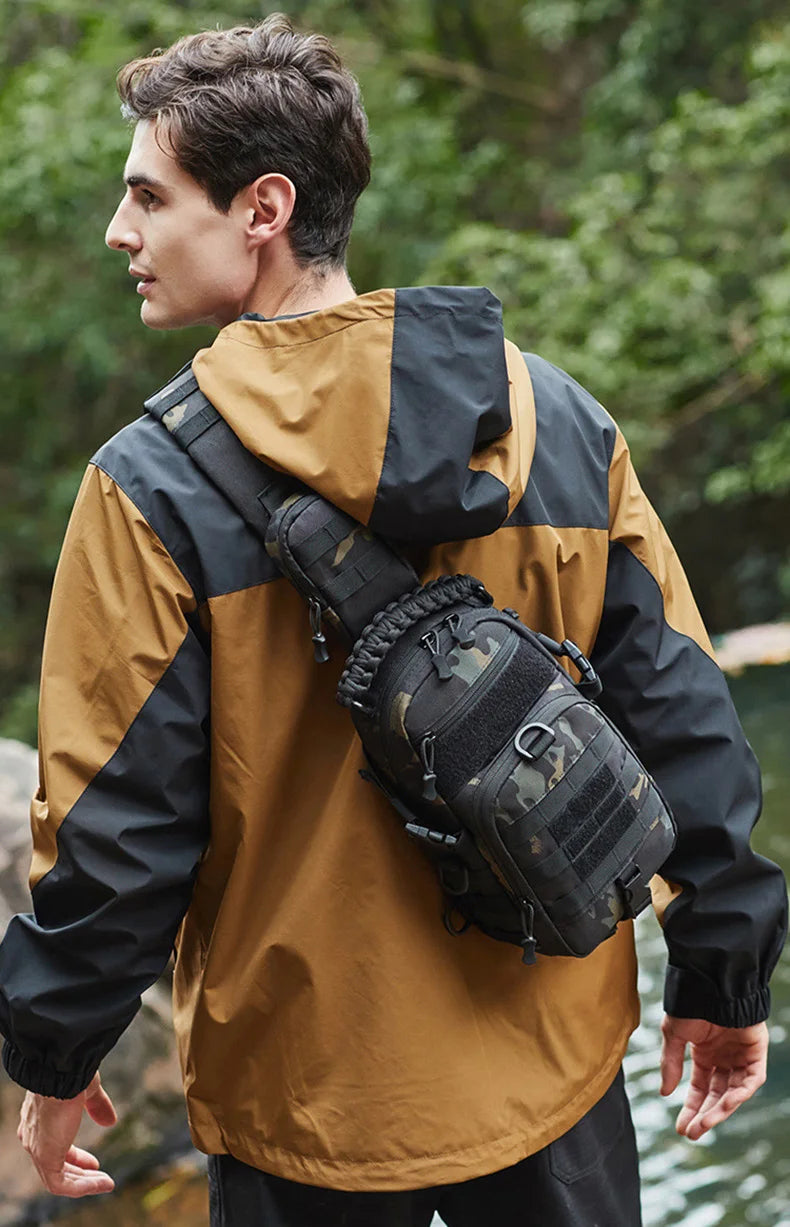 Men's Camping Chest Bag Tactical Sports Shoulder Outdoor Fanny Pack Hiking Climbing Cycling Fishing MOLLE System Sling Bags - Buy online at  Vibe In Cart.