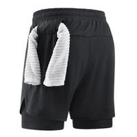 Men's 2 in 1 Quick Dry Polyester Running Shorts for Gym