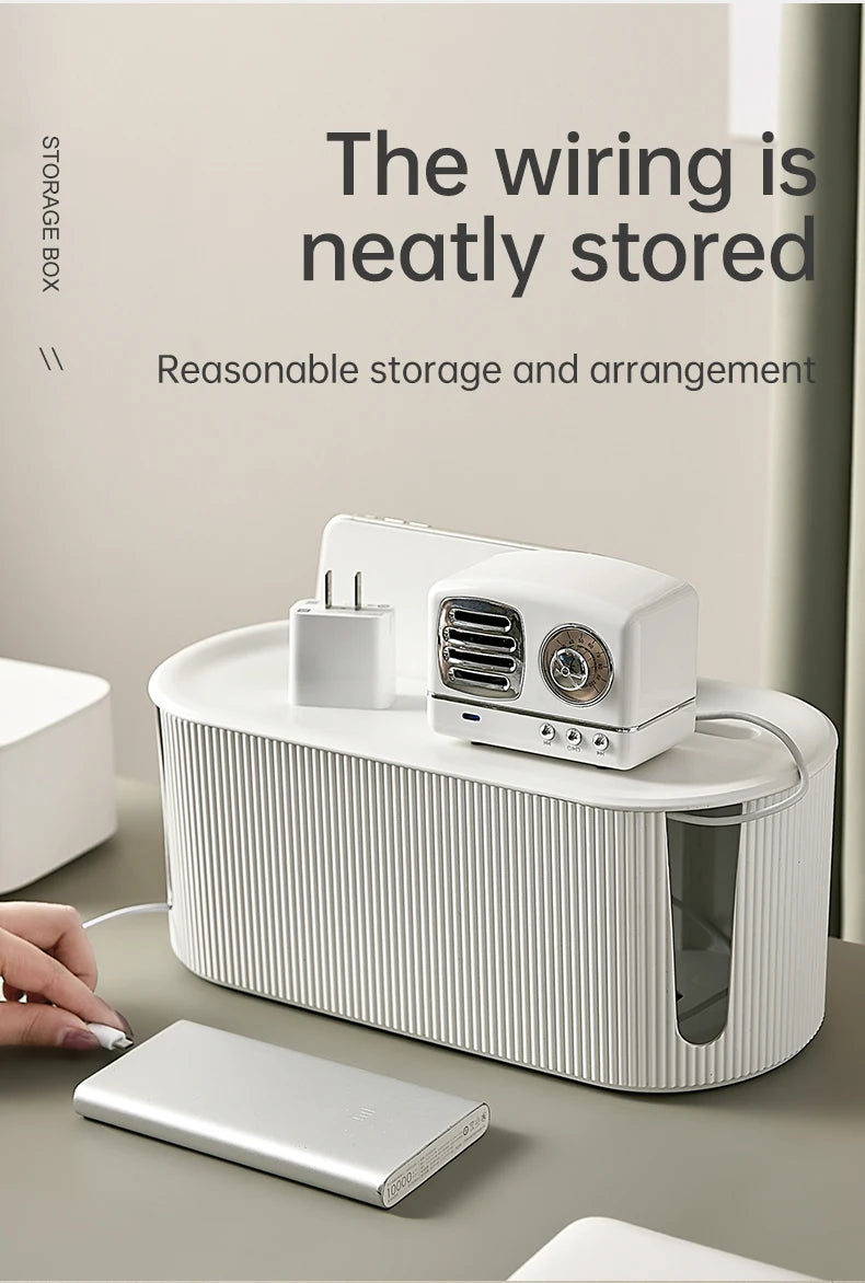 Rectangle Wire and Cable Storage Organizer Box for Earphone and Electric Wires