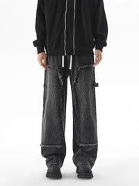 Men's Baggy Straight Leg Jeans With Elastic Waist For Spring And Autumn