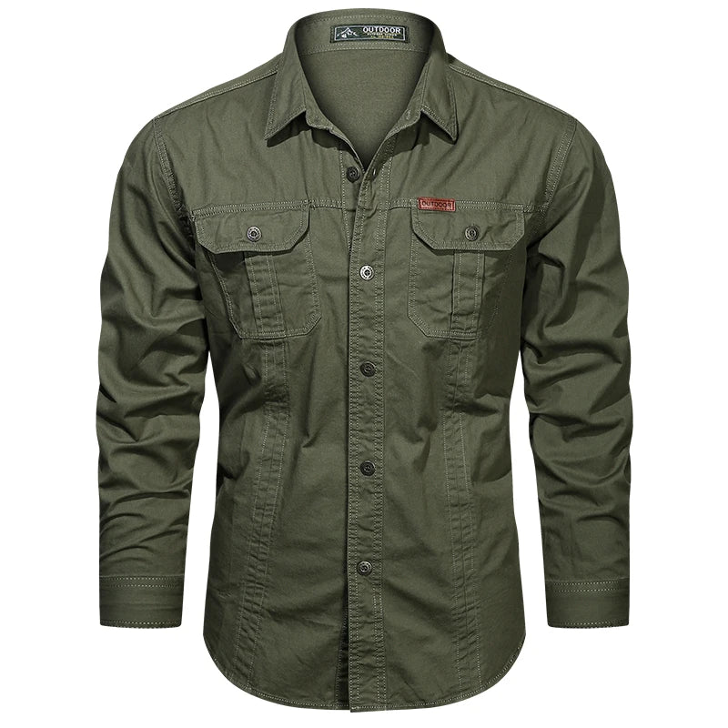2024 Spring Cotton Cargo Shirt for Men Long Sleeve Multi-Pocket Shirts Outdoor Casual Colthing High Quality Militar Overshirt - Buy online at  Vibe In Cart.