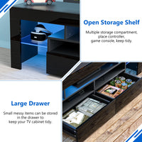 LED TV Stand for Living Room w/20 Colors Lights & Storage Shelf High Gloss TV Cabinet with Large Drawers for Gameroom/Bedroom - Buy online at  Vibe In Cart.