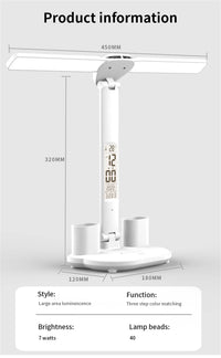 LED Desk Lamp USB Dimmable Touch Foldable Table Lamp with Calendar Temperature Clock Night Light for Study Reading Lamp - Buy online at  Vibe In Cart.