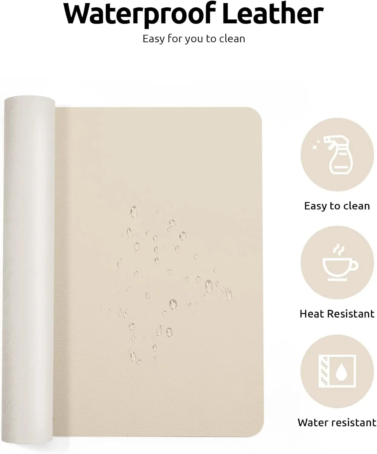 Large Non-Slip PU Leather Office Desk Mat for Mouse and Laptop Pad