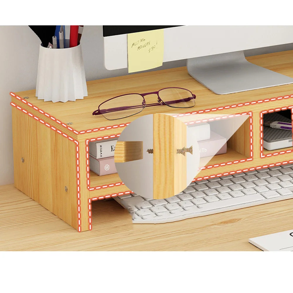 Wooden Laptop Stand with Stable Base and Eyesight Protection