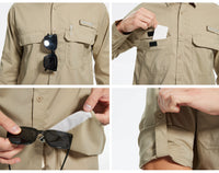 Summer Men's UPF 50+ Casual Long Sleeve Fishing Shirts, Lightweight Tactical Button Down Shirt with Breathable Back Mesh - Buy online at  Vibe In Cart.