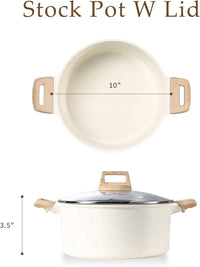 6 Quart Nonstick Stock Pot with Lid, Granite Coating Soup Casserole Cookware, Easy Clean & Quick Heat - Buy online at  Vibe In Cart.