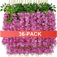 Artificial Wisteria Flowers Hanging Garland, 36/24 Pack, Polyester