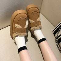 2025 New Winter Women's Platform Snow Boots, Warm Fleece Lined Ankle Boots with Magic Strap, Soft Sole Indoor Outdoor Shoes - Buy online at  Vibe In Cart.