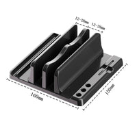 4in1 Adjustable Vertical Dual-Slot Laptop Stand in Abs Plastic