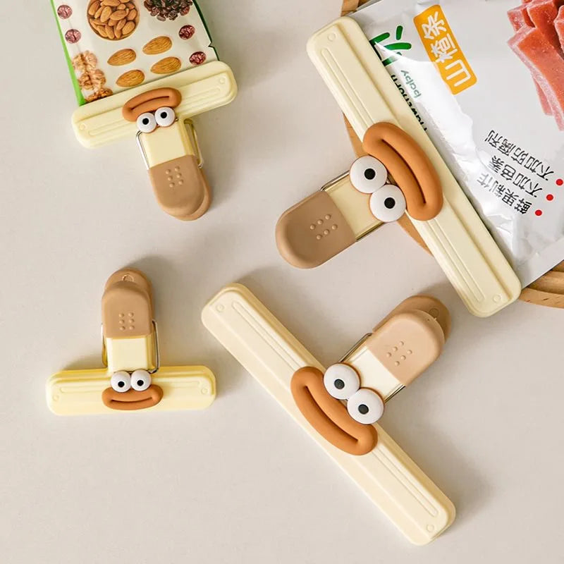 3pcs Creative Face Bag Sealing Clip Food Snack Clip Kitchen Tools Decorative Small Clip Refrigerator Plastic Food Bag Storage - Buy online at  Vibe In Cart.