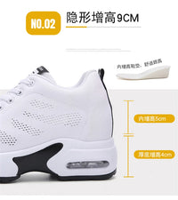 Women's Platform Mesh Lace-Up Sneakers Medium Heel