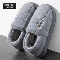 Men's slippers Winter Solid Color Wrap Heels Plush Slippers Non-slip Warm Women Men Home Casual Cotton Shoes Big Size 50 51 - Buy online at  Vibe In Cart.