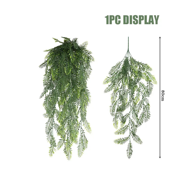 Artificial Plant Persian fern Leaves Vines Home Room Decor Hanging Plastic Leaf Grass Wedding Party Wall Balcony Home Decoration - Buy online at  Vibe In Cart.