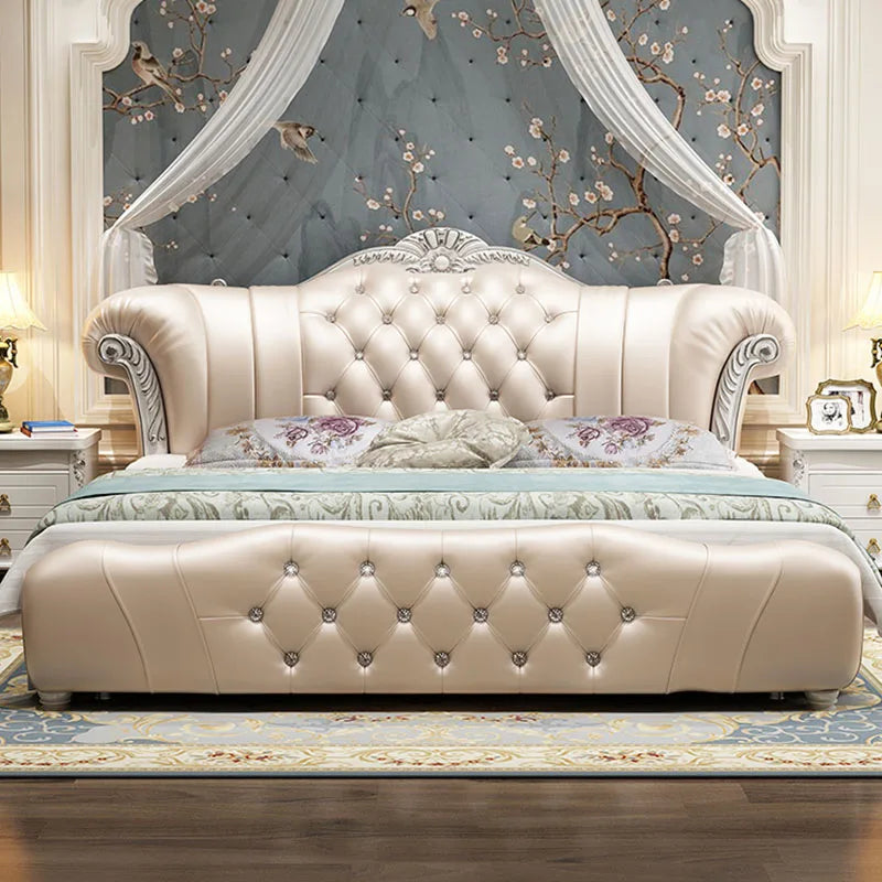Wood Modern Bed Luxury Leather Classic Wedding Bed European Confortable Safe Camas De Matrimonio Dormitorio Bedroom Furniture - Buy online at  Vibe In Cart.