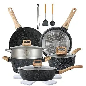 16PCS  Pots and Pans Set Non Stick Cookware Set Nonstick with Cooking SetAnd 21-piece sets are available for selection - Buy online at  Vibe In Cart.