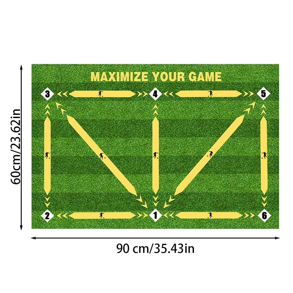 Football Training Mat Non-Slip Foldable 90cm x 60cm Polyester