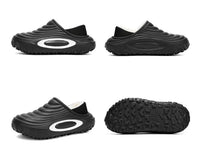 Men's Plush Lined Outdoor Platform Slippers with Low Heel