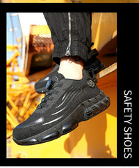 Rotary Button Safety Shoes Men Steel Toe Sneakers Puncture Proof Work Safety Boots Air Cushion Sport Work Shoes Anti-smash Boots - Buy online at  Vibe In Cart.