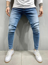 Spring Mens Black Blue Pants Pure Color Stretch Jeans Street Casual Slim Fit Trousers Male Vintage Wash Skinny Jeans for Men - Buy online at  Vibe In Cart.