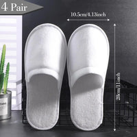4 Pairs Disposable Slippers For Guests, Bulk White Slipper Pack For Hotel, Spa, Travel, Shoeless Home, Fits up to Adult - Buy online at  Vibe In Cart.