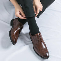 Men's leather shoes for business, retro, breathable, formal, wedding, leisure, business, and work - Buy online at  Vibe In Cart.