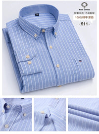100% Cotton Oxford Men's Shirts Long Sleeves Plaid Soft Regular Fit Formal Dress Shirt Pocket Social Blouse Male Clothes S-7XL - Buy online at  Vibe In Cart.