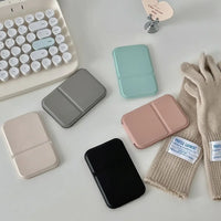 Desktop Makeup Mirror Solid Color PU Leather Simple Portable Handheld Makeup Mirror Foldable Student Compact Cute Pocket Mirror - Buy online at  Vibe In Cart.