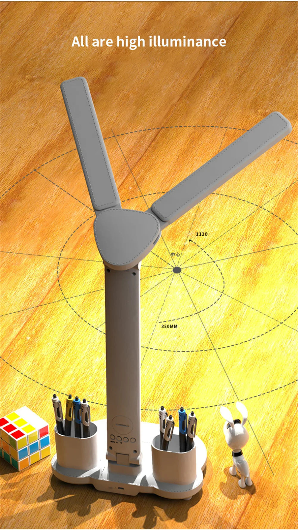 LED Desk Lamp USB Dimmable Touch Foldable Table Lamp with Calendar Temperature Clock Night Light for Study Reading Lamp - Buy online at  Vibe In Cart.