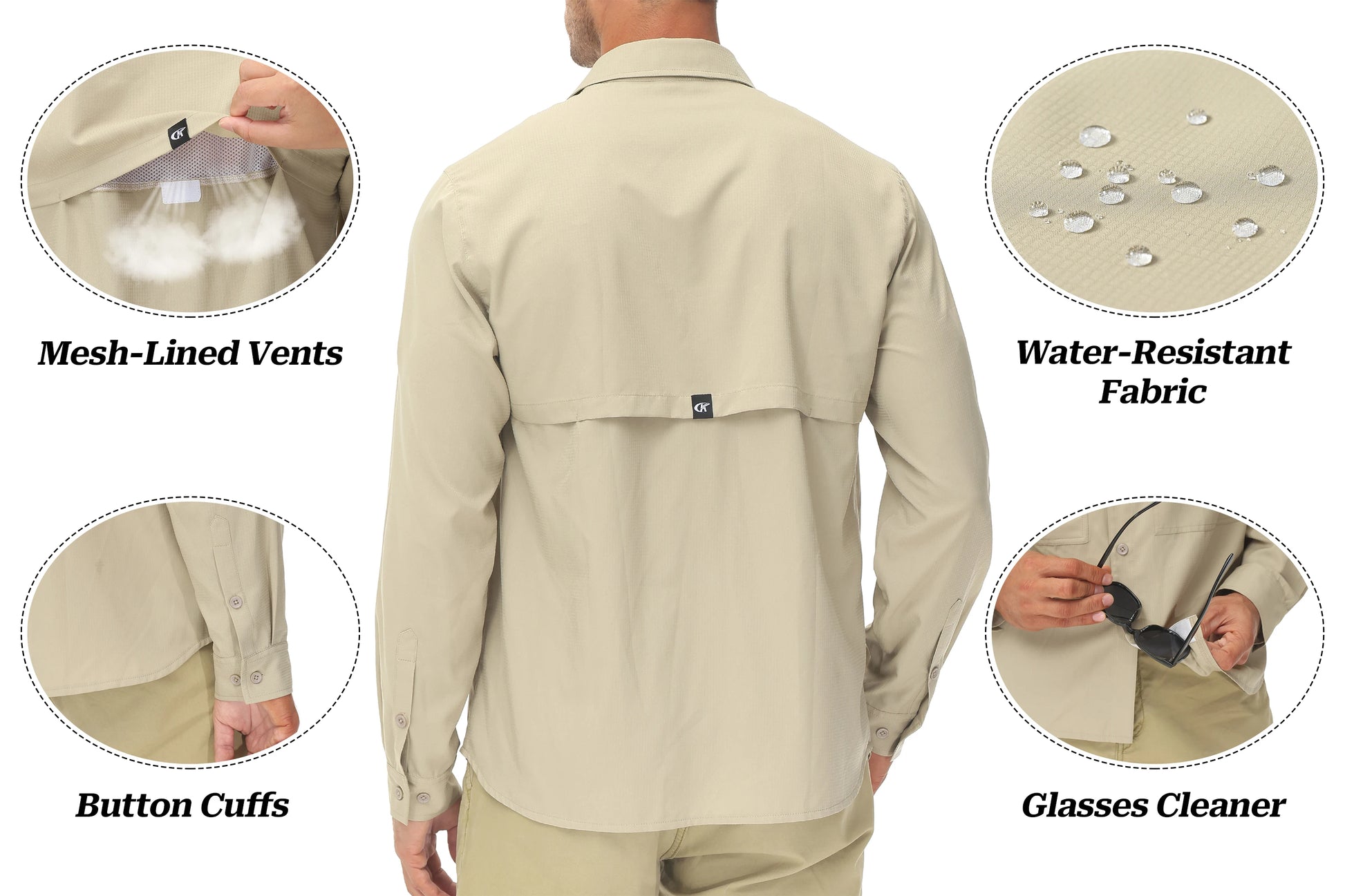 Summer Men's UPF 50+ Casual Long Sleeve Fishing Shirts, Lightweight Tactical Button Down Shirt with Breathable Back Mesh - Buy online at  Vibe In Cart.