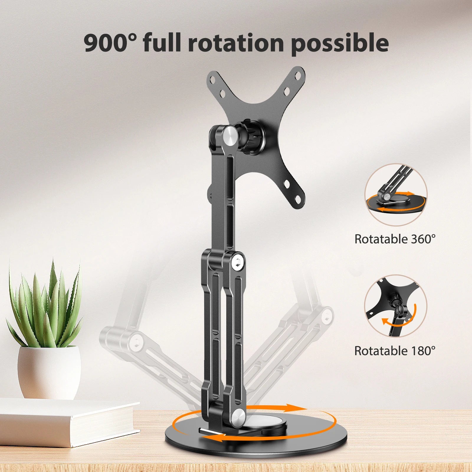 Adjustable VESA Mount Monitor Stand for 12-22 Inch Screens with 360 Degree Rotation