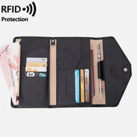 RFID Blocking Polyurethane Passport Holder with Zipper