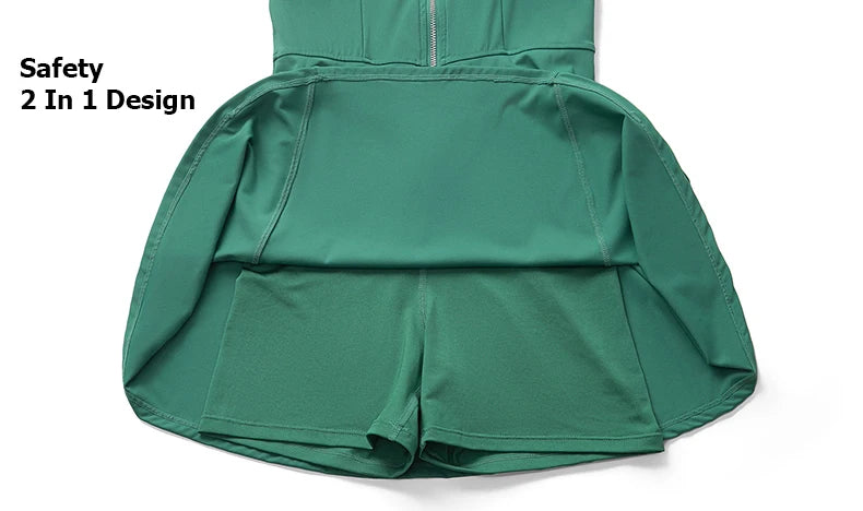 One Piece Tennis Dress Women Summer Solid Color Outdoor Running Skirt Breathable Quick Dry Jumpsuit Breathable Gym Clothes - Buy online at  Vibe In Cart.