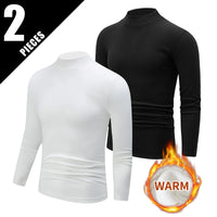 Men's Long-Sleeved Mock Neck Autumn Winter Casual Top