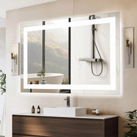 JHK 36"x 24"LED Bathroom Vanity Mirror for Wall Memory Function Tempered Glass with Front Light and Backlit For Living Room - Buy online at  Vibe In Cart.