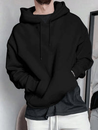 Regular Length Men's Hooded Knit Hoodie for Autumn and Winter Casual Wear